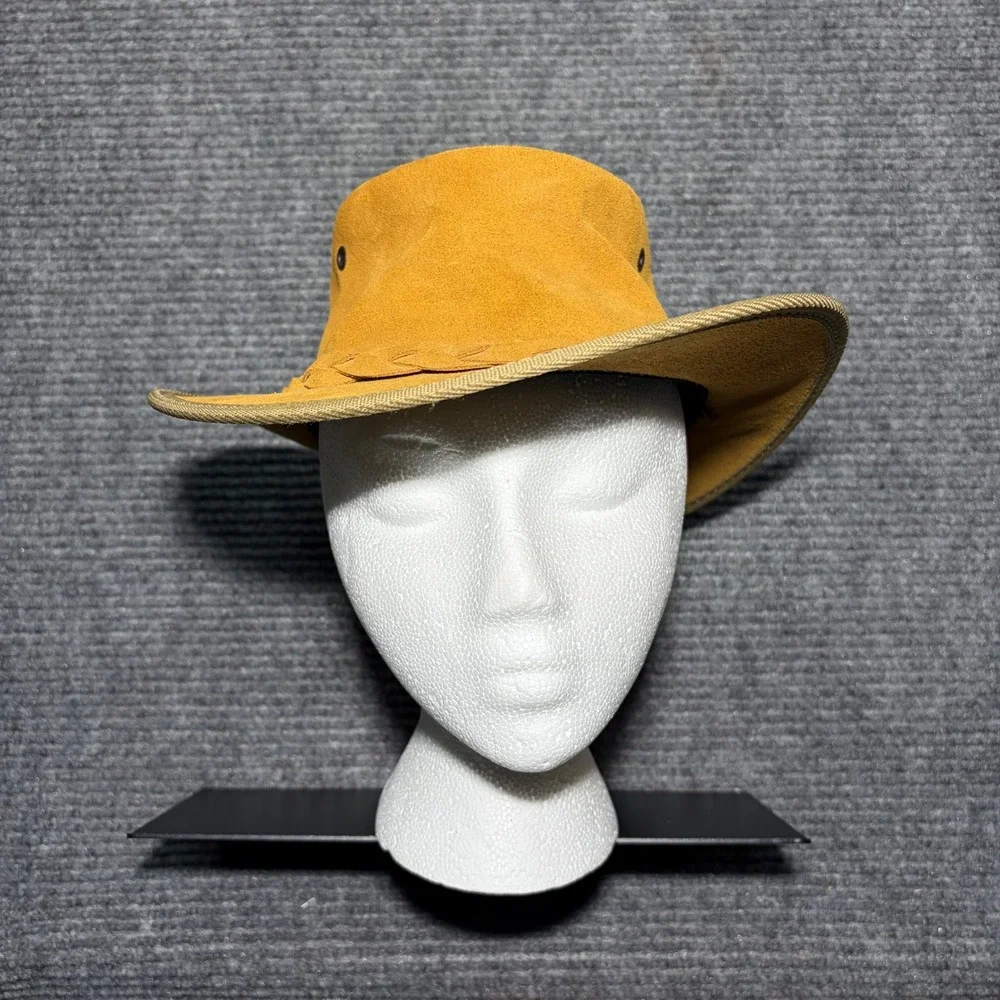 Barmah Hats USA Suede Leather Outback / Bush Hat Item #1094 - Suede Narrow Brim
